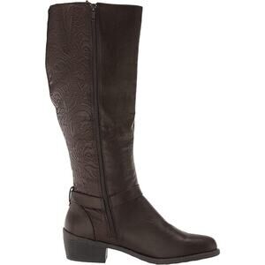 Easy Street Women's Luella Embossed Plus Tall Boots, Brown Size 10M